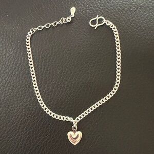 Elegant Delicate Sterling Silver Heart Charm Bracelet
